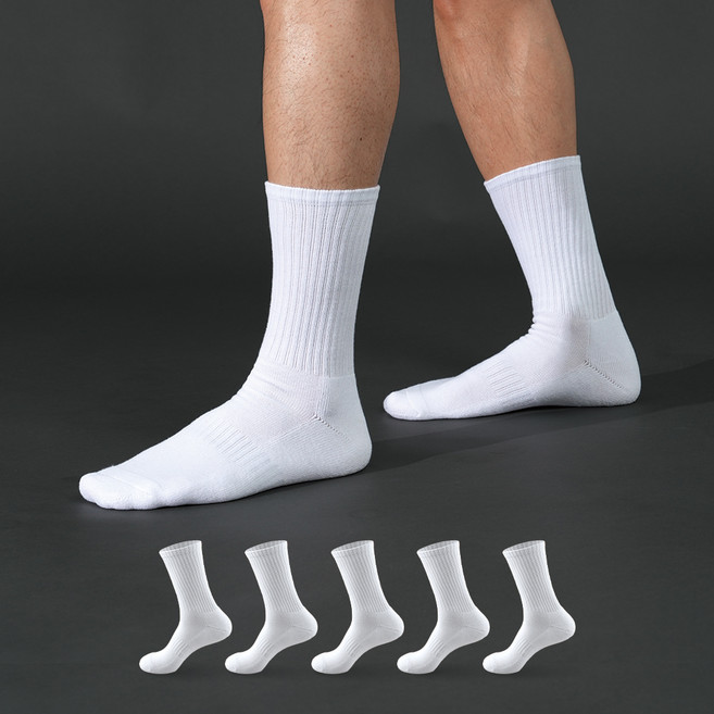 착스 남성용 데오드란트 파워 쿠션 스포티 장목 양말 5켤레 세트
