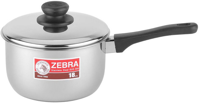 ZEBRA THAILAND 斑馬牌 304不銹鋼 TIGER 單把鍋 2.5L, 18cm, 1個, 不鏽鋼