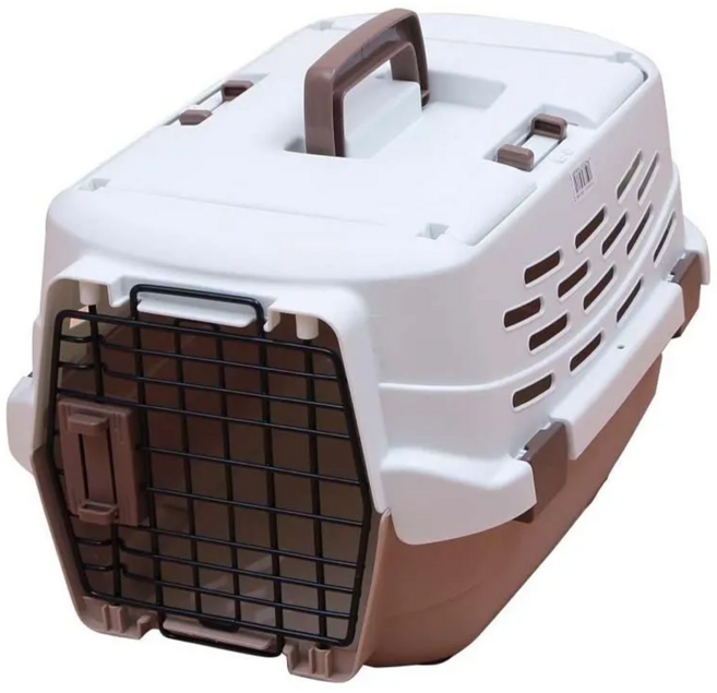 IRIS OHYAMA 愛麗思歐雅瑪 寵物提籠 2.05kg, 白色 + 褐色, 1個