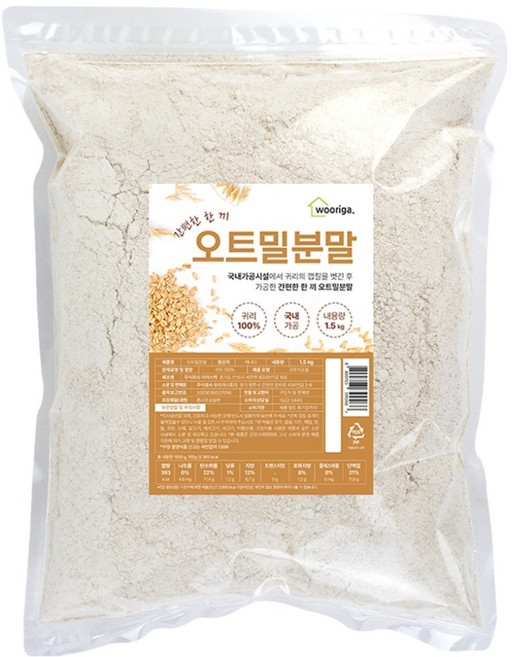 우리가스토리 압착 오트밀 분말, 1.5kg, 1개