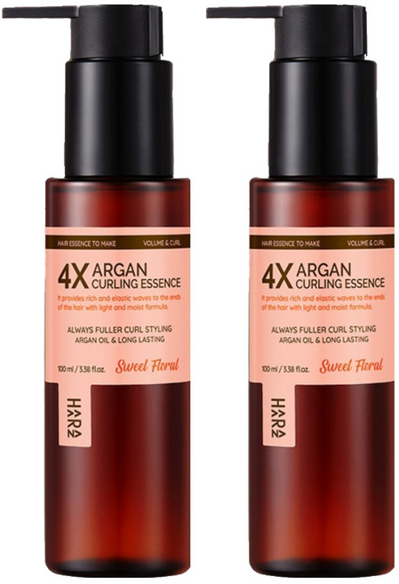 HAARAZ 4X摩洛哥堅果油捲髮護髮精華 甜美花香, 100ml, 2個