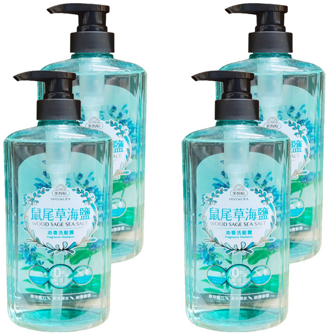 美吾髮 沁香洗髮露 鼠尾草海鹽, 700ml, 4瓶