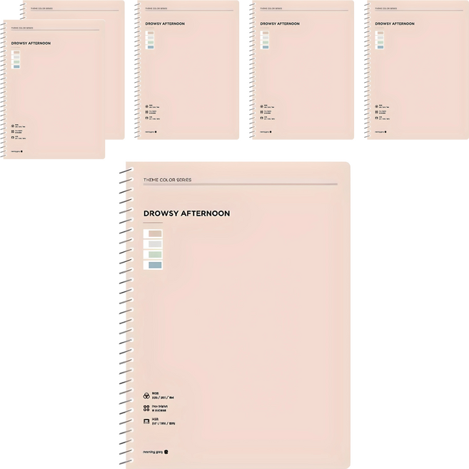 모닝글로리 3000 테마컬러 원링 스프링노트, 랜덤발송, 6개