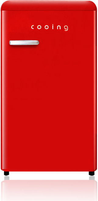 쿠잉전자 레트로 92L 원도어 냉장고, 레드, REF-S92R