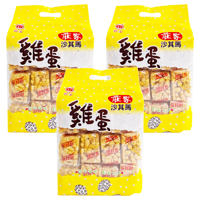 莊家 雞蛋沙其馬, 450g, 3袋