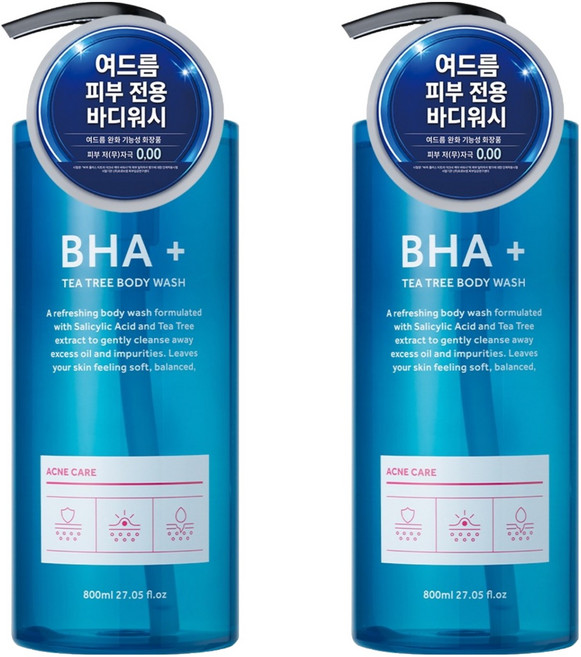 AVCA BHA Plus茶樹抗痘護理沐浴乳, 2個, 800ml