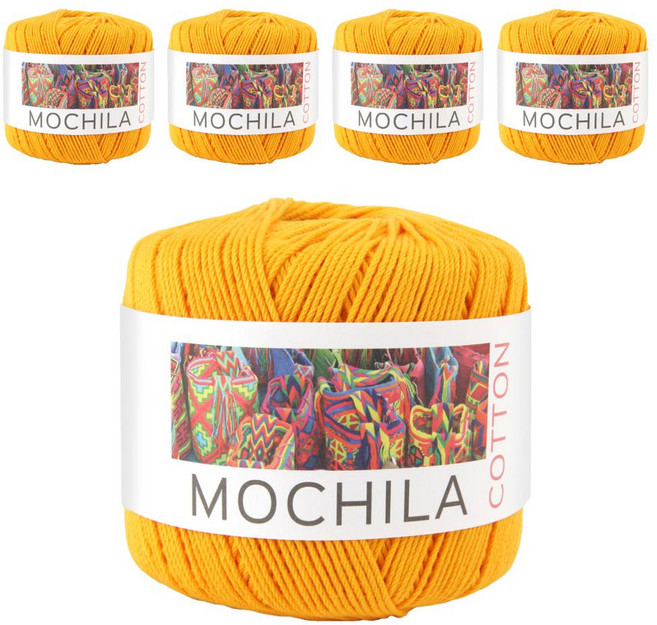 brandyarn Mochila系列 棉針織線 100%優質棉 50g±5g 大約200mt, 橘色, 5捲