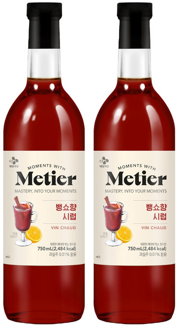 메티에 뱅쇼향 시럽, 2개, 750ml