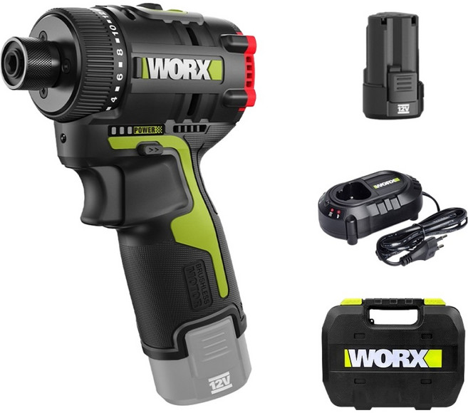 WORX 충전드릴 12V BL WU129.1, 1개