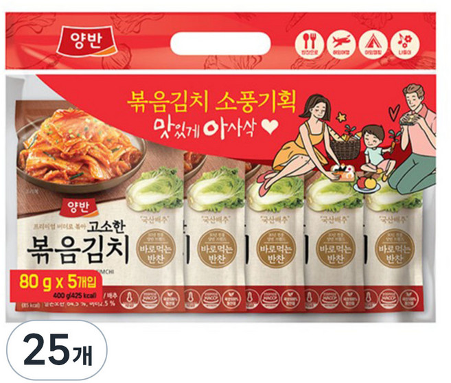 Dongwon 東遠 Yangban 兩班 即食辣炒泡菜, 80g, 25包