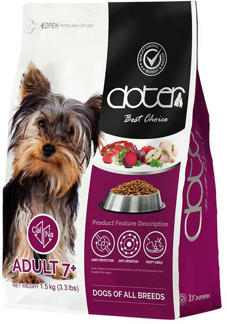 doter 寵愛物語 熟齡犬 熟齡保健犬飼料, 1.5kg, 1袋, 熟齡養生