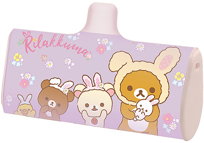 Rilakkuma 拉拉熊 PD快充 直插式口袋隨身行動電源 Type-C, PRL-115, 兔兔家族 紫色