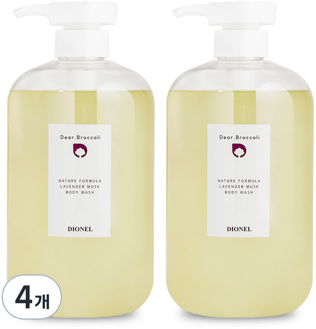 Dionel Dear 西蘭花沐浴露 薰衣草 麝香, 1000ml, 4個