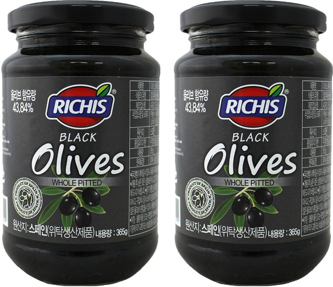 리치스 블랙올리브 병, 365g, 2개