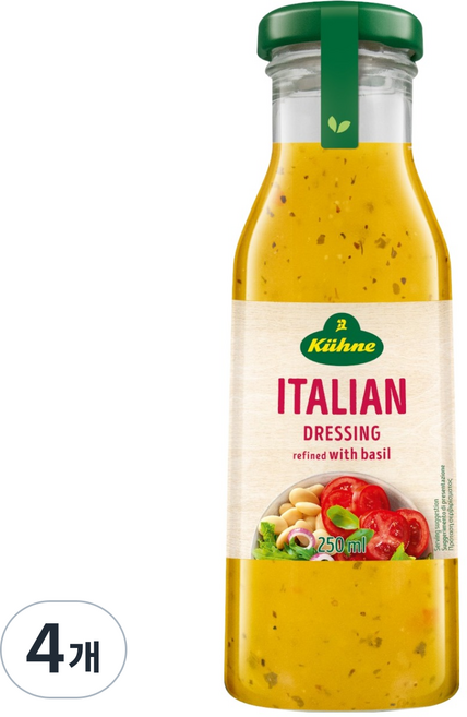 퀴네 이탈리안 드레싱, 4개, 250ml