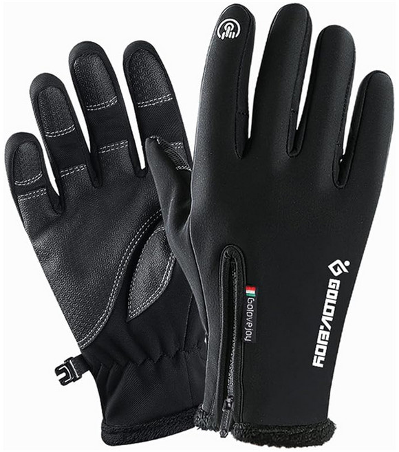 Hisato 機車手套 可觸控手機, 黑色