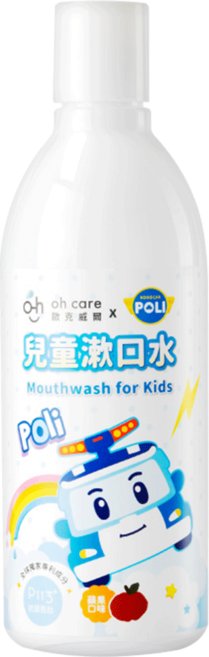 oh care 歐克威爾 Poli波力 兒童漱口水, 1瓶, 350ml