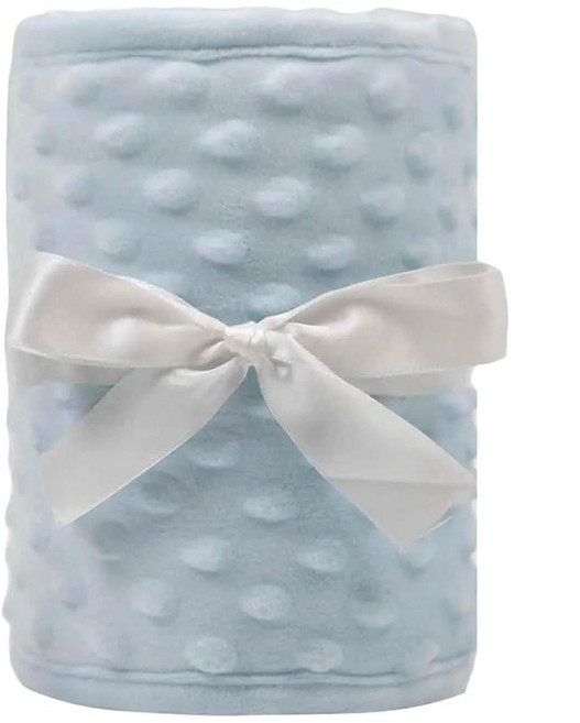 vanibaby 母嬰生活 嬰兒床防咬布圍3件組, 粉藍豆豆絨, 1組