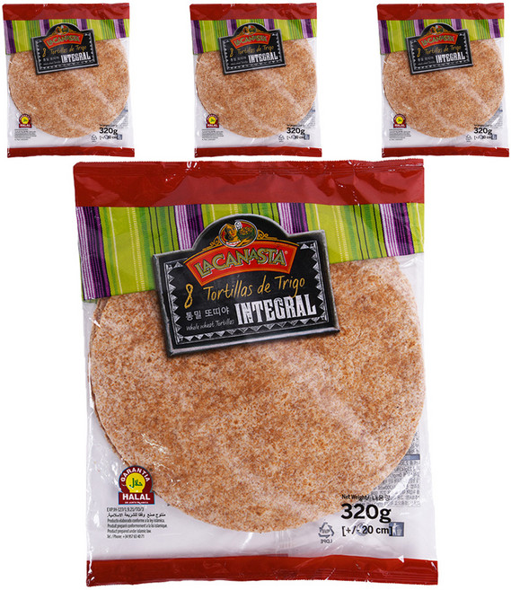 라카나스타 미션푸드 통밀 또띠야 20cm 8p, 320g, 4개