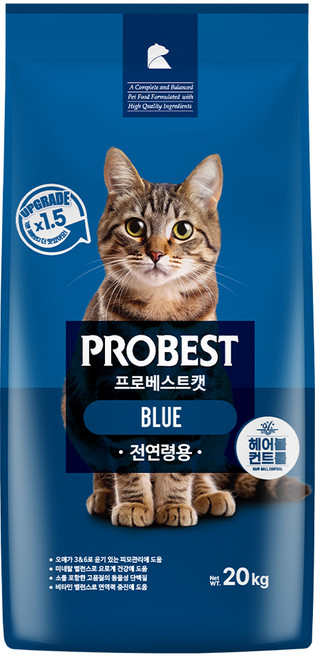 프로베스트 고양이 블루 기능성 사료, 헤어볼, 20kg, 1개
