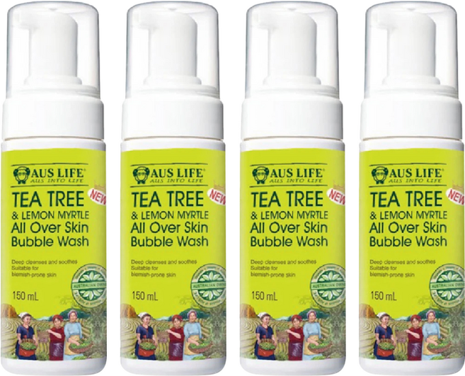 AUS LIFE 澳思萊 茶樹檸檬香桃潔顏洗卸慕斯 150ml 控油 舒緩 輕卸妝, 4瓶