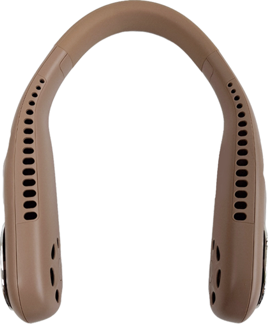 KINYO 頸掛扇，無葉渦輪設計，三檔風速調節, UF-373, 棕色