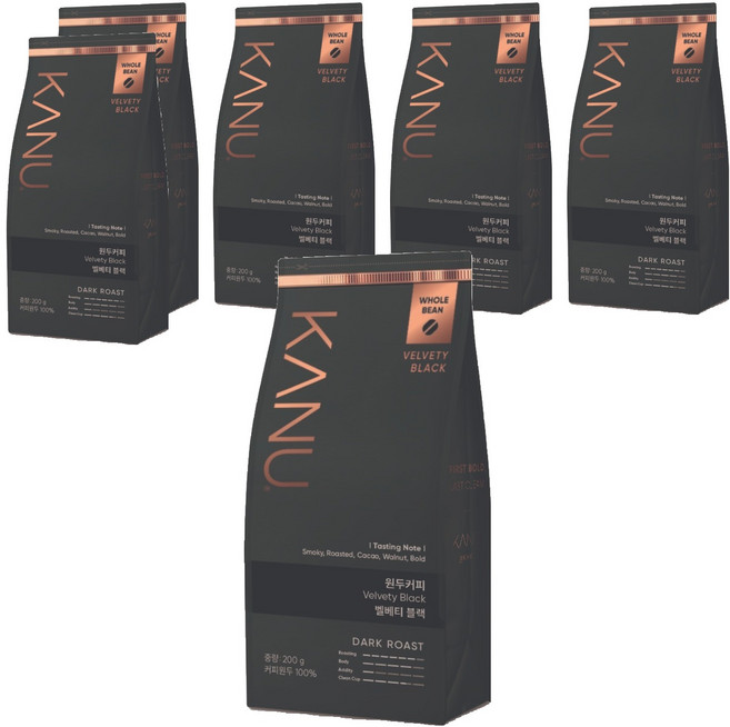 KANU 咖啡原豆 威爾維特黑咖啡, 200g, 6個