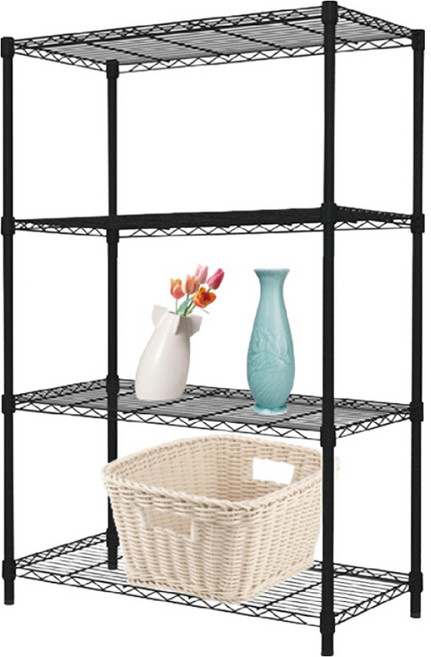 KI WISH 居家生活 輕型四層架, 黑色, 4層