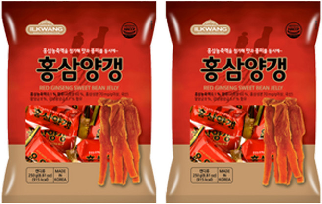 일광제과 홍삼양갱, 250g, 2개