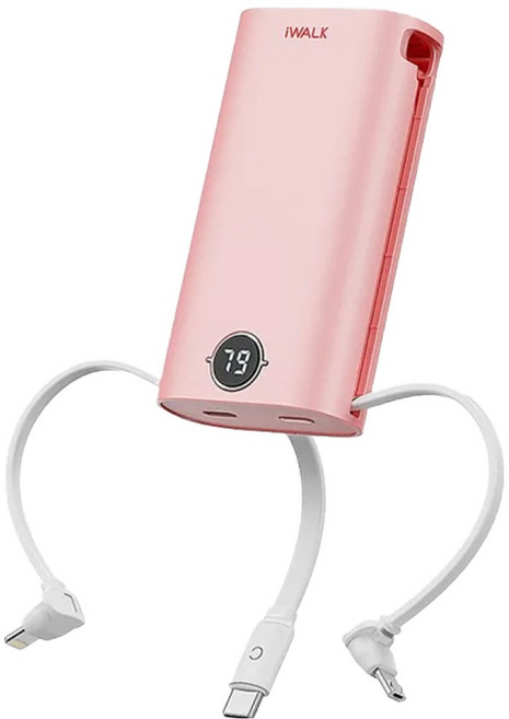 Iwalk Battery 小魷魚 行動電源, DBL10000S, 輕盈粉