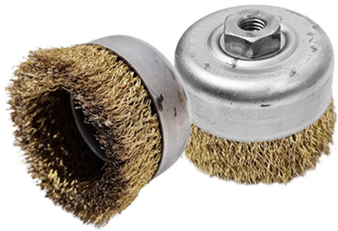 월드크린 녹제거 컵 브러쉬 철, 2개