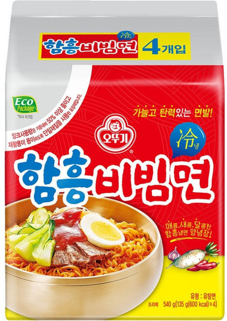 오뚜기 함흥비빔면 135g, 4개