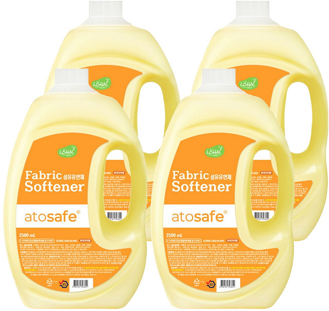 아토세이프 섬유유연제 후리지아 본품, 2.5L, 4개