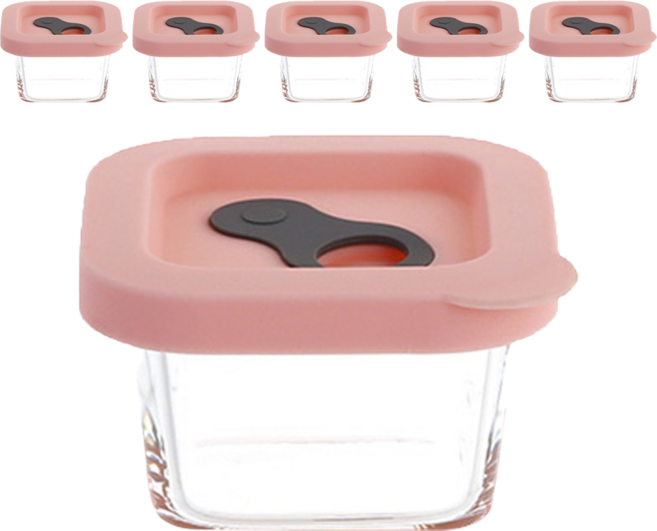 플라라 실리콘 정사각 오븐 글라스 170ml, 6개, 단품