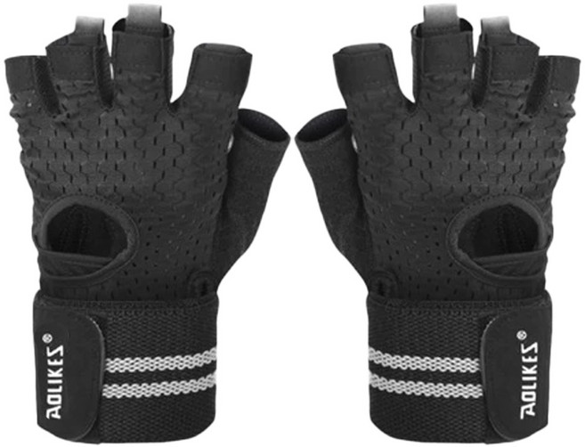 AOLIKES 奧力克斯 透氣防滑健身手套 XL, 黑色, HS-113