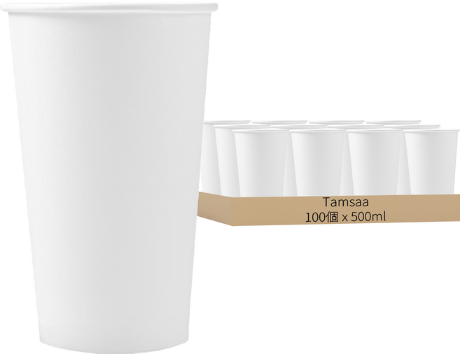 Tamsaa 紙杯 500ml, 100個, 1組