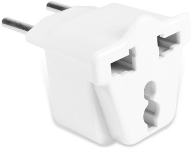 PowerSync 群加 旅行用轉接頭(FR) 扁腳 + 圓形接地轉圓腳 TPATM1CB9A, 1個