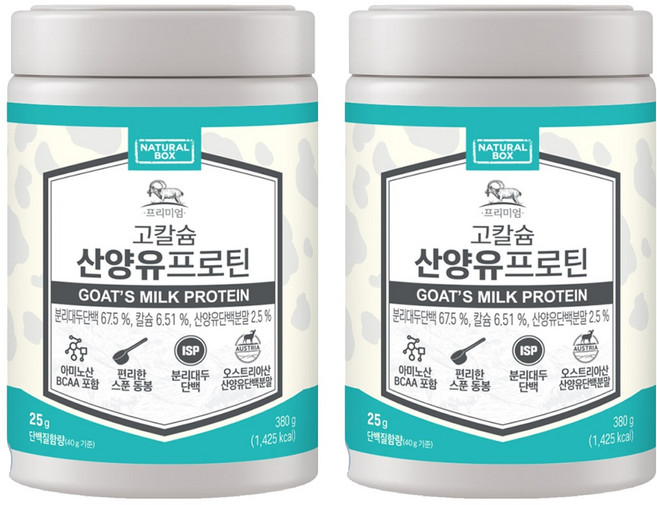 내추럴박스 고칼슘 산양유 프로틴, 380g, 2개