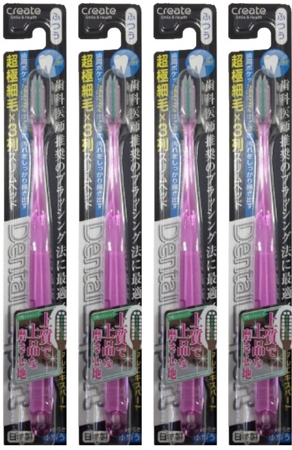 create 酷里愛德 Dental Expert 超極細毛3列寬幅牙刷 顏色隨機, 1入, 4支
