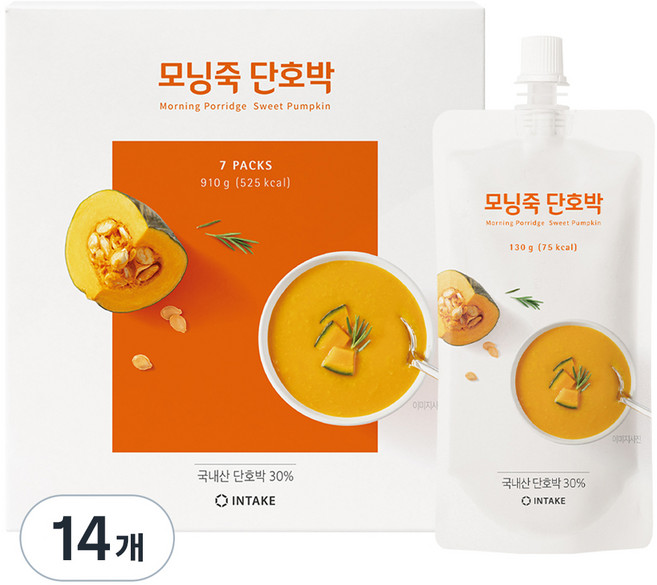 인테이크 모닝죽 단호박, 130g, 14개