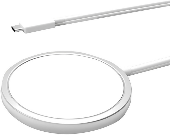 감성공장 맥세이프 호환 고속 무선충전기, 실버 + 화이트, 1개