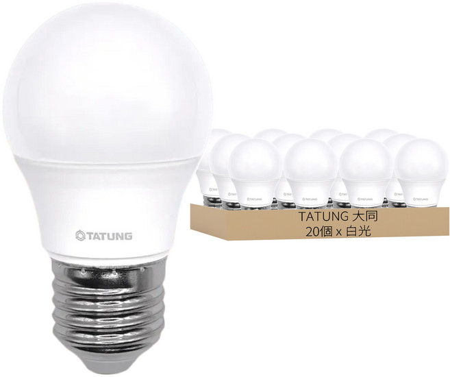 TATUNG 大同 LED節能燈泡 BL/3W/865/HL, 6500K 晝光色, 20個