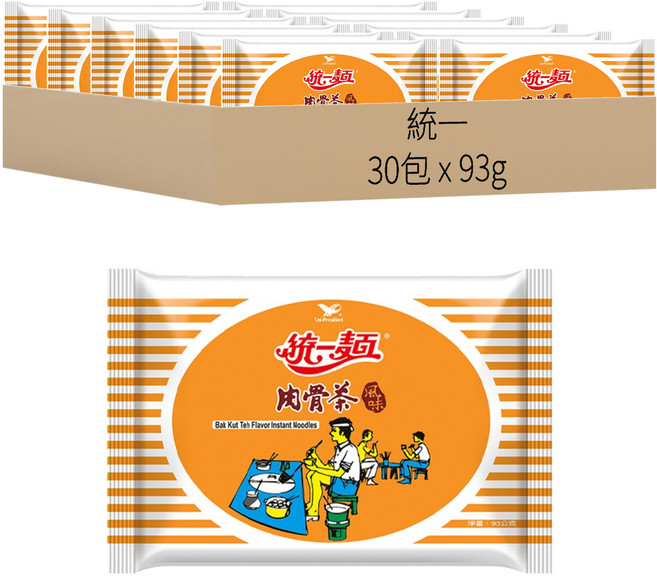 統一 統一麵 肉骨茶風味 93g, 30包