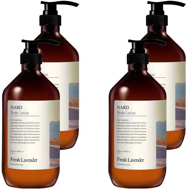 부케가르니 나드 모이스처 퍼퓸드 바디로션 프레쉬라벤더향, 1L, 4개