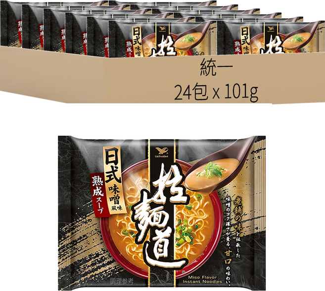 統一 拉麵道 日式味噌風味拉麵 101g, 24包