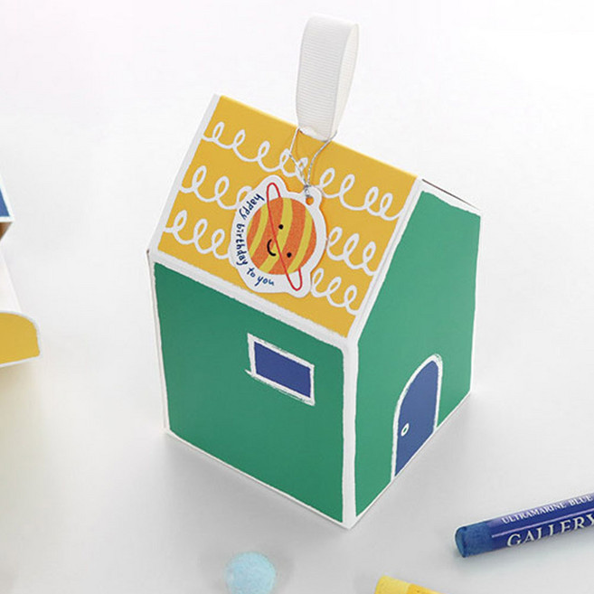 하우스 선물 박스 8.5 x 8.5 x 13.5 cm, 노란지붕, 20개