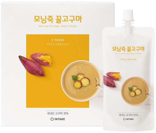 인테이크 모닝죽 꿀고구마 즉석죽, 130g, 7개