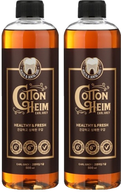코튼하임 얼그레이 민트향 가글액, 500ml, 2개