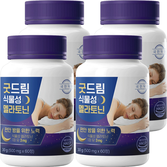 국민닥터 굿드림 식물성 멜라토닌 3mg 함유, 4개, 60정