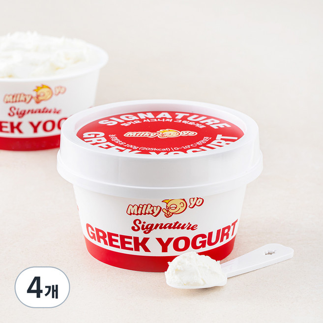 밀키요 시그니처 그릭요거트, 100g, 4개